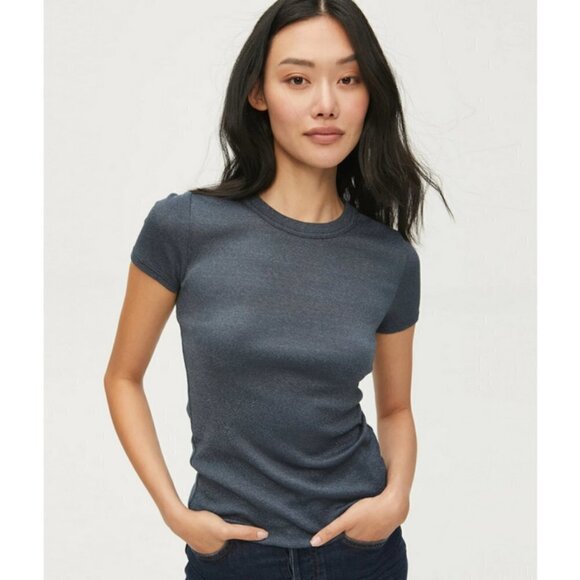 💕MICHAEL STARS💕 Fallon Shine Tee ~ Dark Gray Size NWOT - Picture 5 of 15